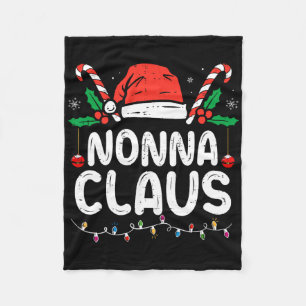 Matching Family Christmas Pajama Xmas Lights Nonna Fleece Blanket