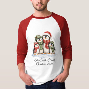 Matching Family Christmas Penguin Dad Personalised T-Shirt