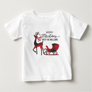 Matching Family Christmas   Personalised Modern Baby T-Shirt