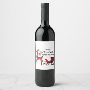 Matching Family Christmas   Personalised Modern Wine Label