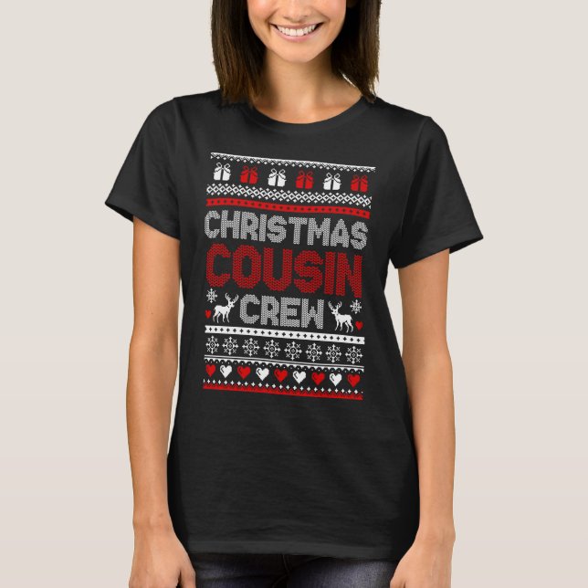 Matching Family Christmas Pyjamas Cousin Crew T-Shirt (Front)