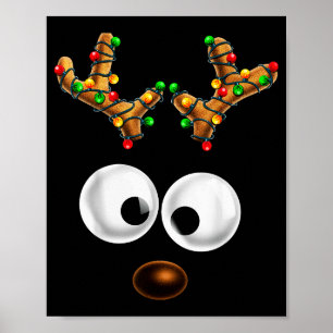 Matching Family Christmas Reindeer Face Christmas Poster