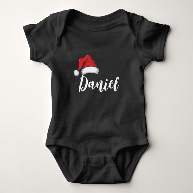 Matching Family Christmas Xmas Personalised Name  Baby Bodysuit (Front)
