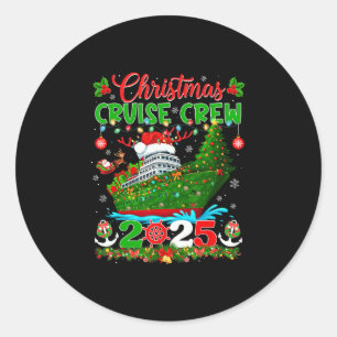 Matching Family Cruise Holiday Christmas Cruisin C Classic Round Sticker