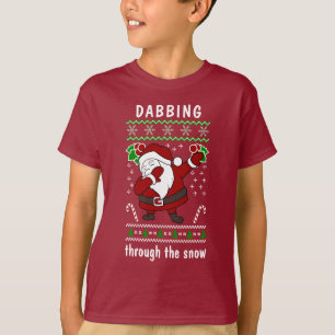 Matching Family Dabbing Through Snow Christmas T-Shirt