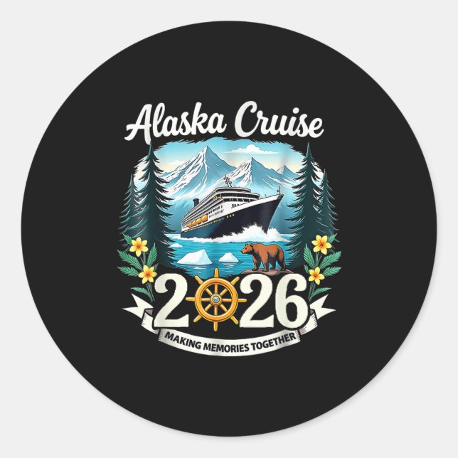 Matching Family Friends And Group Alaska Cruise 20 Classic Round Sticker (Front)