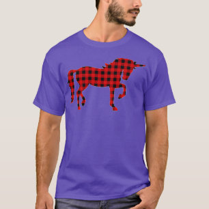 Matching Family Funny Buffalo Plaid Unicorn Christ T-Shirt