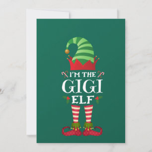 Matching Family Funny I'm The Gigi Elf Christmas Invitation