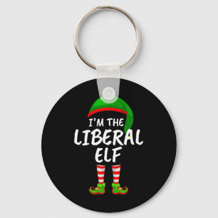 Matching Family Funny I'm The Liberal Elf Christma Key Ring