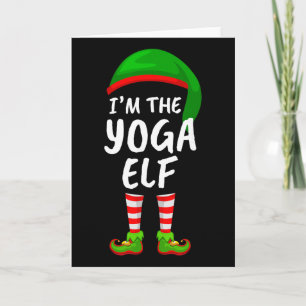 Matching Family Funny I'm The Yoga Elf Christmas  Card