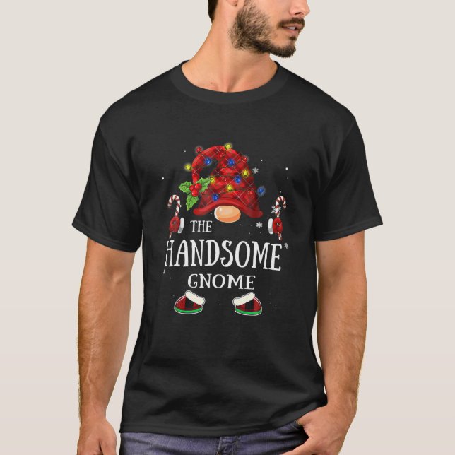 Matching Family Funny The Handsome Gnome Christmas T-Shirt (Front)