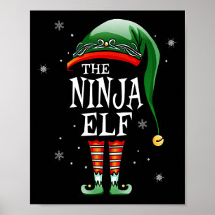 Matching Family Funny The Ninja Elf Christmas  Poster