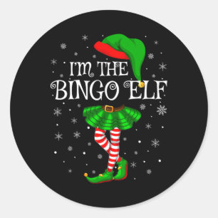 Matching Family Group I'm The Bingo Elf Christmas Classic Round Sticker