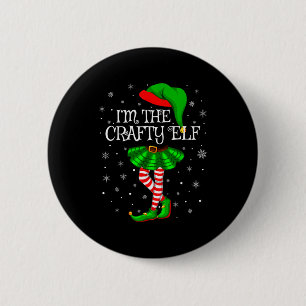 Matching Family Group I'm The Crafty Elf Christmas 6 Cm Round Badge