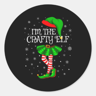 Matching Family Group I'm The Crafty Elf Christmas Classic Round Sticker