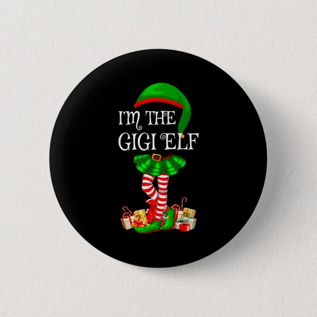 Matching Family Group I'm The Gigi Elf Christmas  6 Cm Round Badge (Front)
