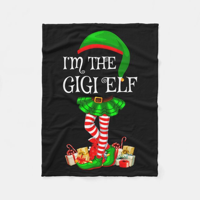 Matching Family Group I'm The Gigi Elf Christmas  Fleece Blanket (Front)