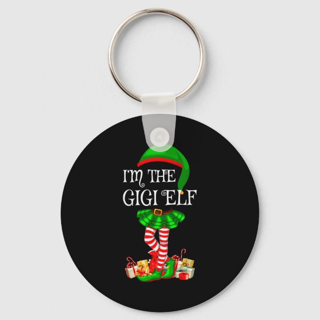 Matching Family Group I'm The Gigi Elf Christmas  Key Ring (Front)
