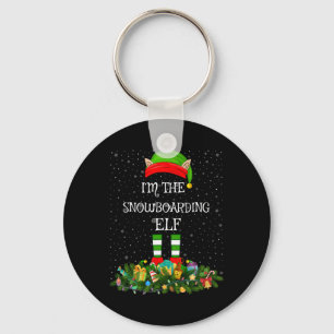 Matching Family Group I'm The Snowboarding Elf Chr Key Ring