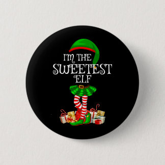 Matching Family Group The Sweetest Elf Christmas 6 Cm Round Badge