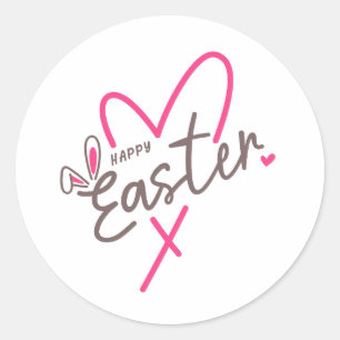 Matching Family Happy Easter Classic Round Sticker