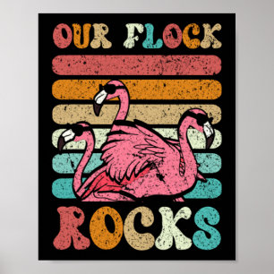 Matching Family Holiday In Flock Rocks Flamingo Poster