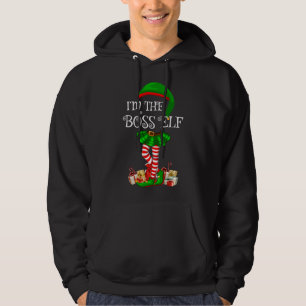 Matching Family I'm The Boss Elf Christmas Hoodie