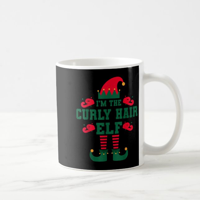 Matching Family I'm The Curly Hair Elf Christmas  Coffee Mug (Right)