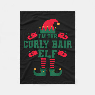 Matching Family I'm The Curly Hair Elf Christmas  Fleece Blanket