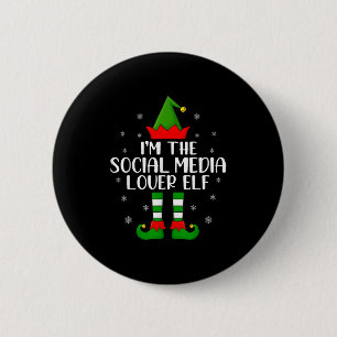 Matching Family I'm The Social Media Lover Elf Chr 6 Cm Round Badge
