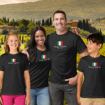 Matching Family Italy Trip Italian Flag Custom T-Shirt<br><div class="desc">Travelling to Italy with your family or a travel group? Then this shirt is perfect - design features the Italian flag and 2 lines of custom text. Add your family or group name, date of vacation or any custom text. Simple and classic - the perfect trip keepsake and great for...</div>