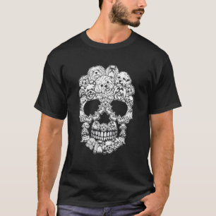 Matching Family Maltese Dog Skull Skeleton Costume T-Shirt