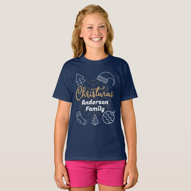 Matching Family Name Clothes Christmas T-Shirt (Front Full)