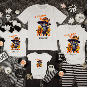 Matching Family Name Halloween Cat Pumpkin T-Shirt