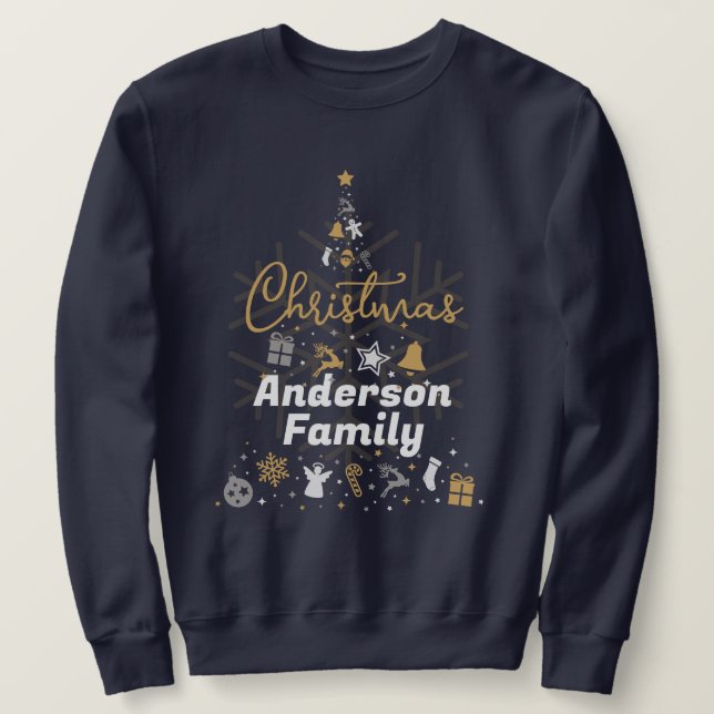 Matching Family Name T-Shirts Christmas Customised (Design Front)