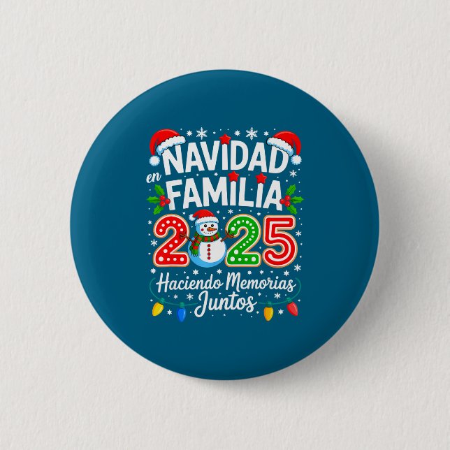 Matching Family Pajamas Navidad En Familia Christm 6 Cm Round Badge (Front)