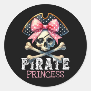Matching Family Pirate Birthday Party School Kids  Classic Round Sticker