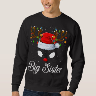 Matching Family Santa Hat Big-Sister Reindeer Chri Sweatshirt