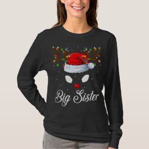 Matching Family Santa Hat Big-Sister Reindeer Chri T-Shirt