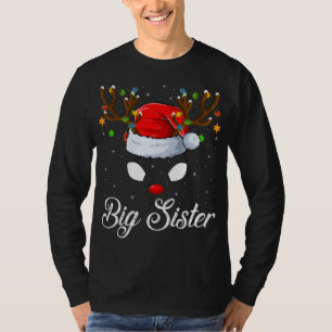 Matching Family Santa Hat Big-Sister Reindeer Chri T-Shirt