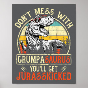 Matching Family Saurus T-rex Dinosaur Don't Mess W Poster