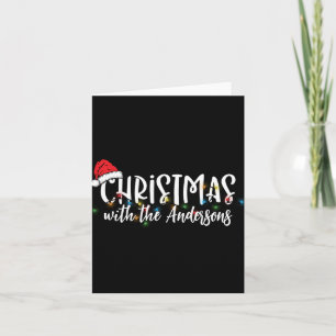 Matching Family String Lights Santa Hat Christmas Card