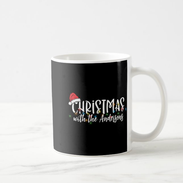 Matching Family String Lights Santa Hat Christmas  Coffee Mug (Right)