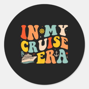 Matching Family Summer Vacation Groovy In My Cruis Classic Round Sticker