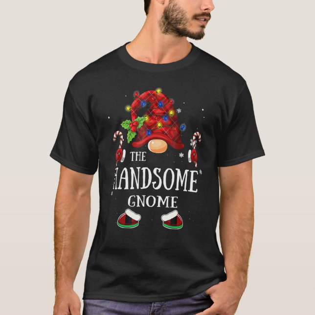 Matching Family The Handsome Gnome Christmas Group T-Shirt (Front)