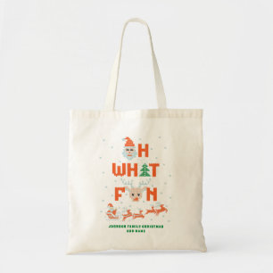 Matching Family Ugly Christmas Santa Oh What Fun Tote Bag