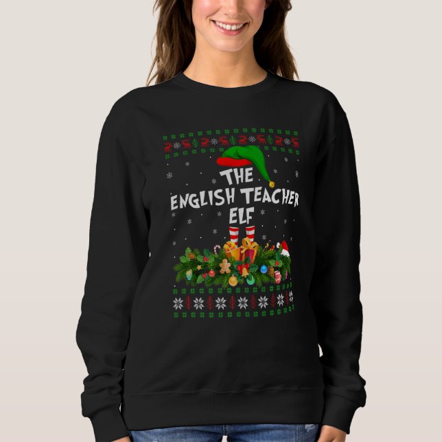 Matching Family Ugly The English Teacher Elf Chris Sweatshirt (Front)