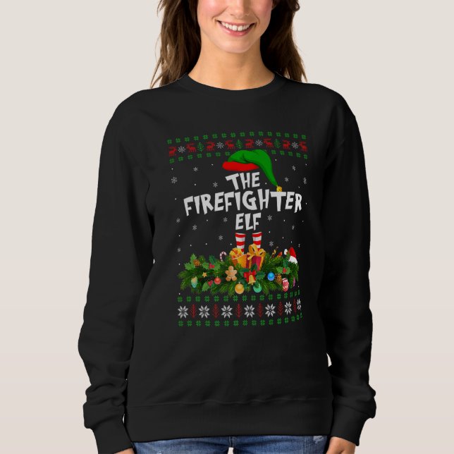 Matching Family Ugly The Firefighter Elf Christmas Sweatshirt (Front)