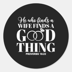 Matching Family Vacation 2023 He Who Finds A Wife  Classic Round Sticker