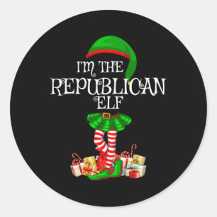 Matching Family Women Girls I'm The Republican Elf Classic Round Sticker